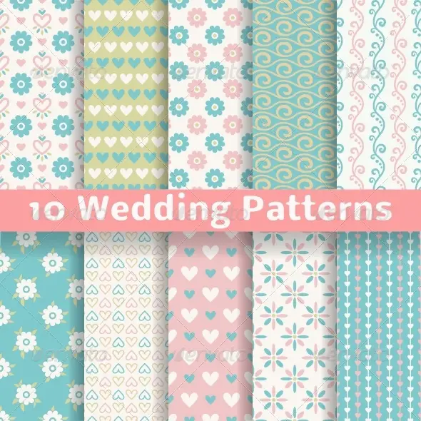 Pastel Wedding Seamless Patterns 