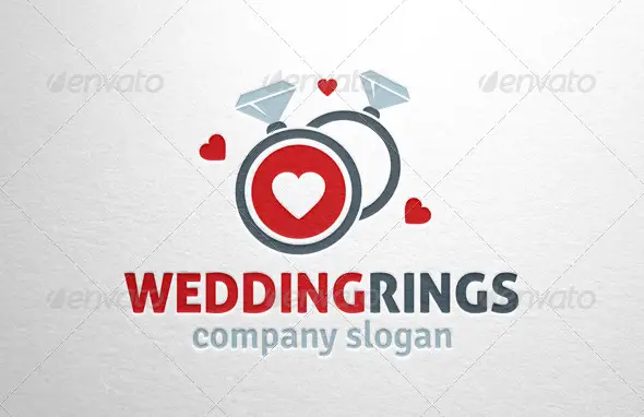 Wedding Rings Logo Template